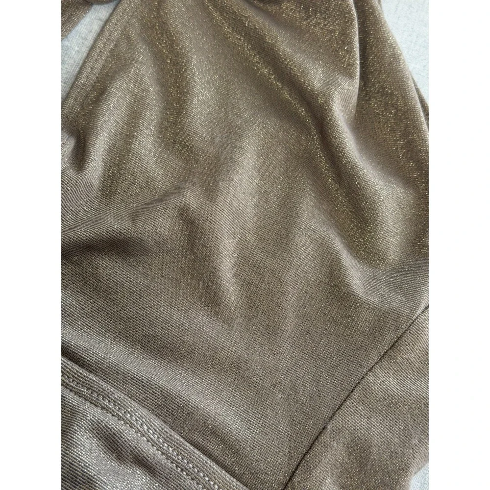 Kenneth Cole Medium Brown & Gold Shimmer Tummy Toner 1 Piece Halter Bathing Suit